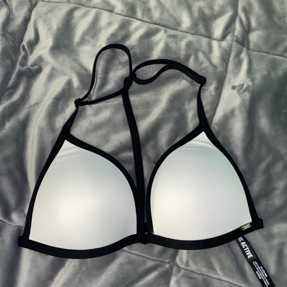 •white PINK ACTIVE swim top•